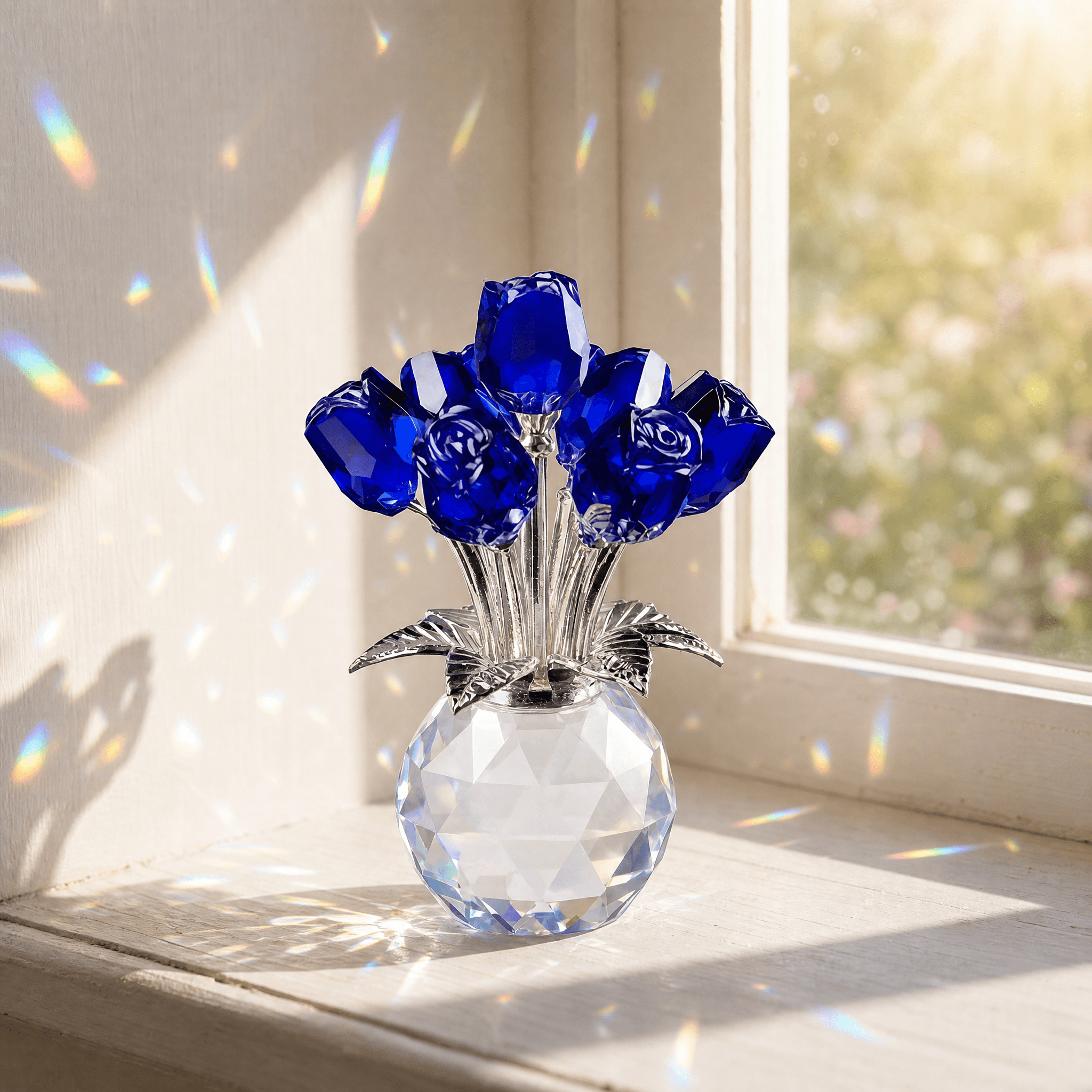 Lumirose – Crystal Rose Bouquet with Vase