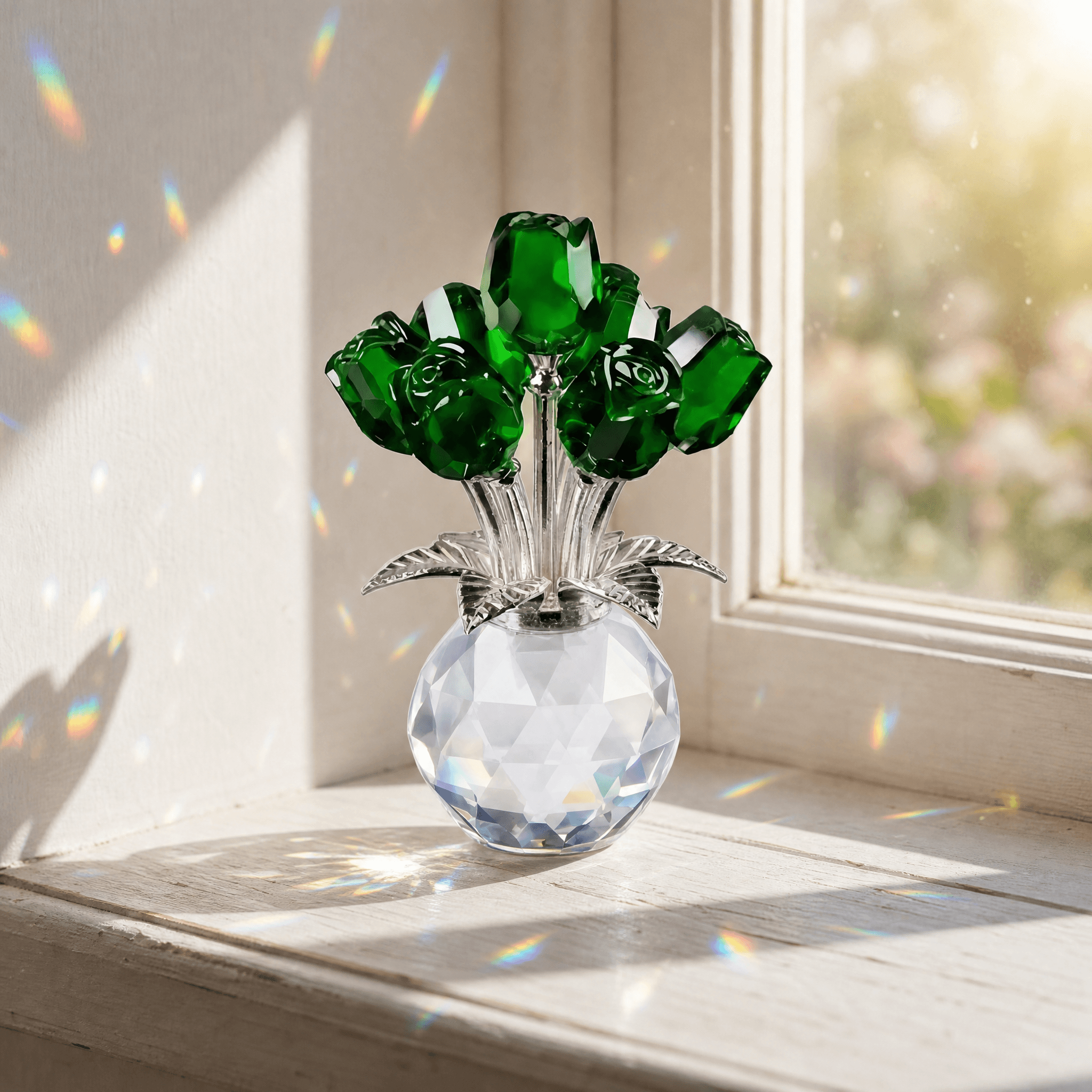 Lumirose – Crystal Rose Bouquet with Vase