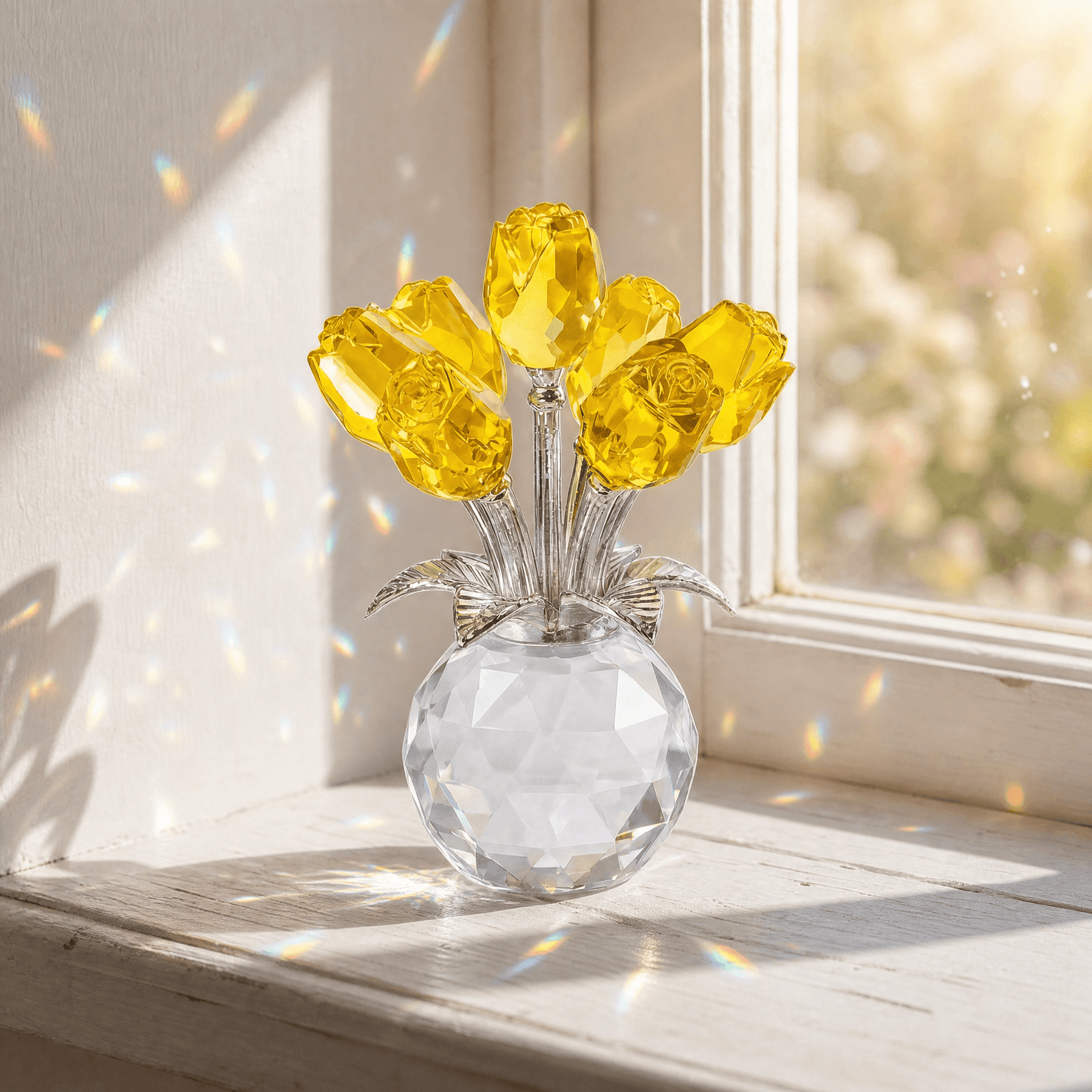 Lumirose – Crystal Rose Bouquet with Vase