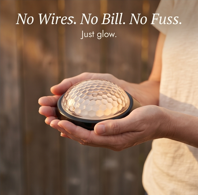 Lumora – Decorative Solar Fence Lights with Warm Scallop Glow (6-Pack)