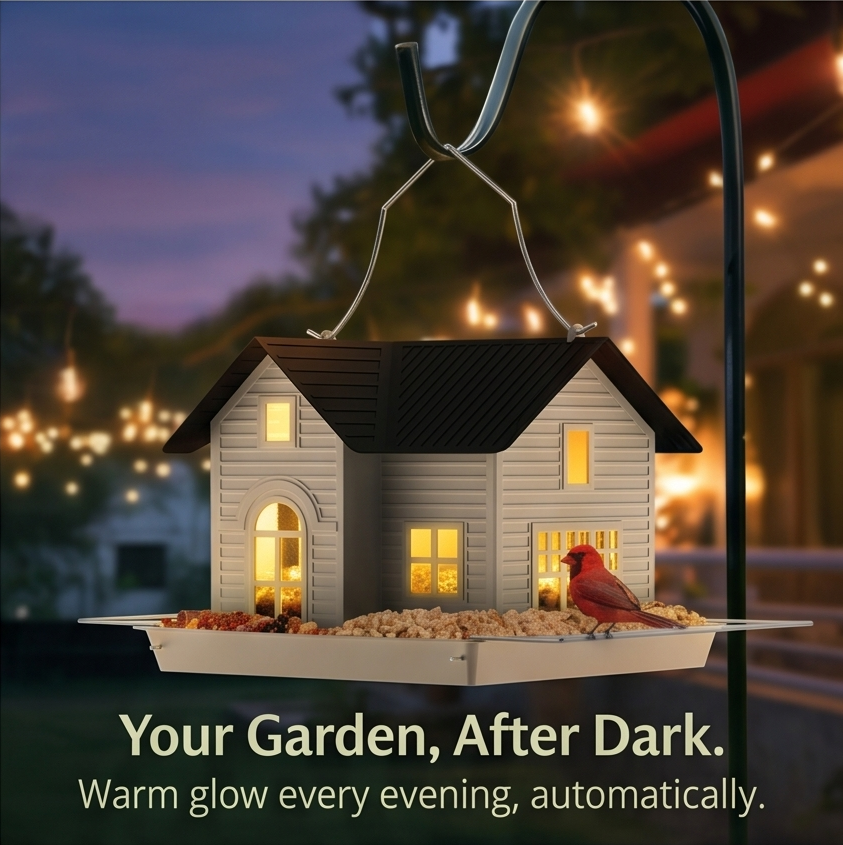 Lumora – Solar Bird House Feeder with Auto-Glow Windows
