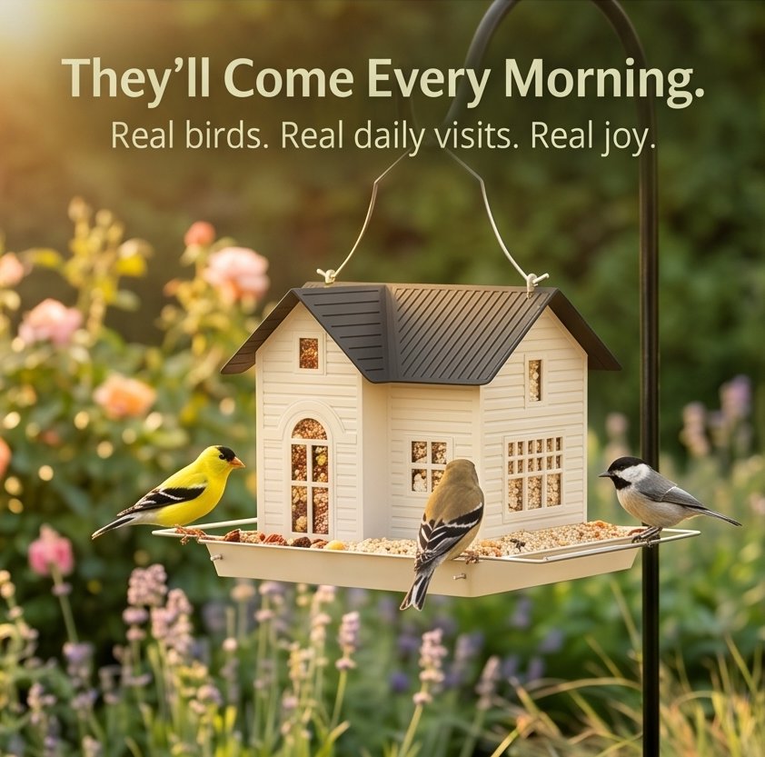Lumora – Solar Bird House Feeder with Auto-Glow Windows