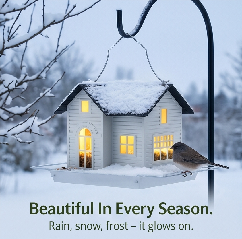 Lumora – Solar Bird House Feeder with Auto-Glow Windows