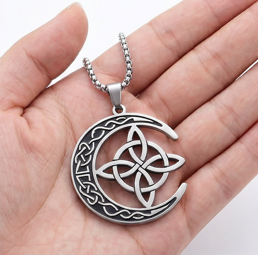 Lunara – Celtic Moon and Knot Pendant