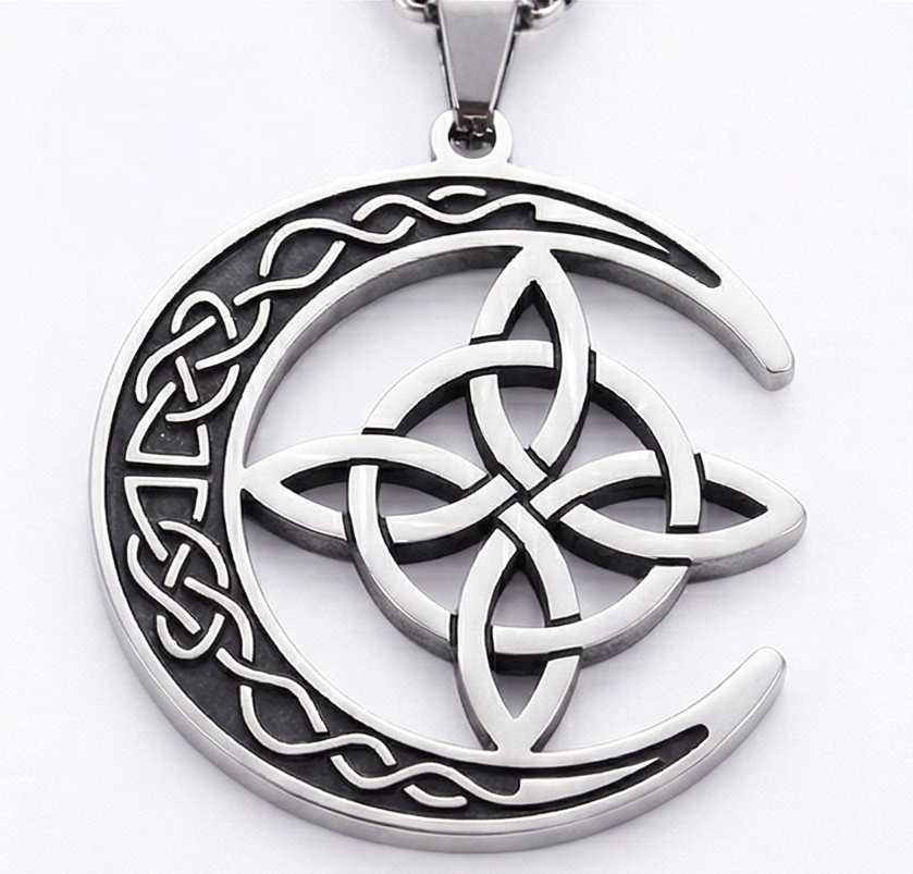 Lunara – Celtic Moon and Knot Pendant