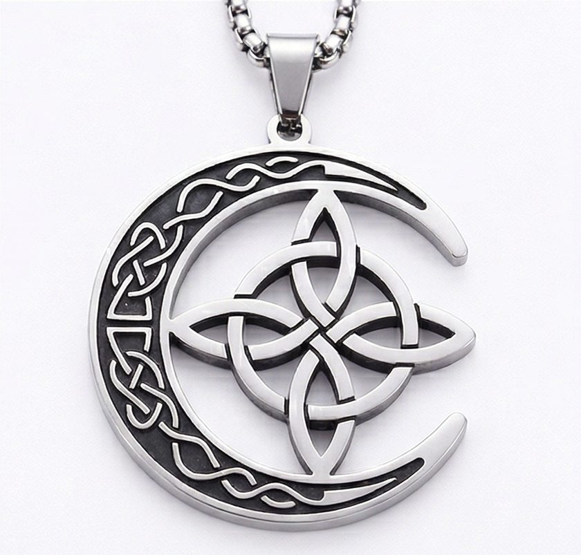 Lunara – Celtic Moon and Knot Pendant