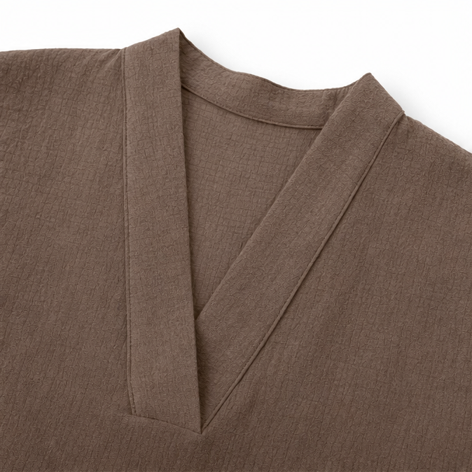 Lunara – Linen-Look V-Neck A-Line Maxi Dress with Pockets