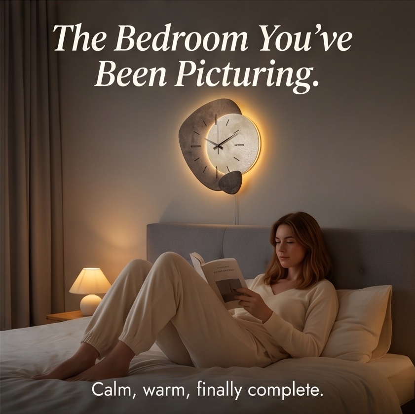 Lunara – Moon-Lit Wall Clock with Warm Backlight