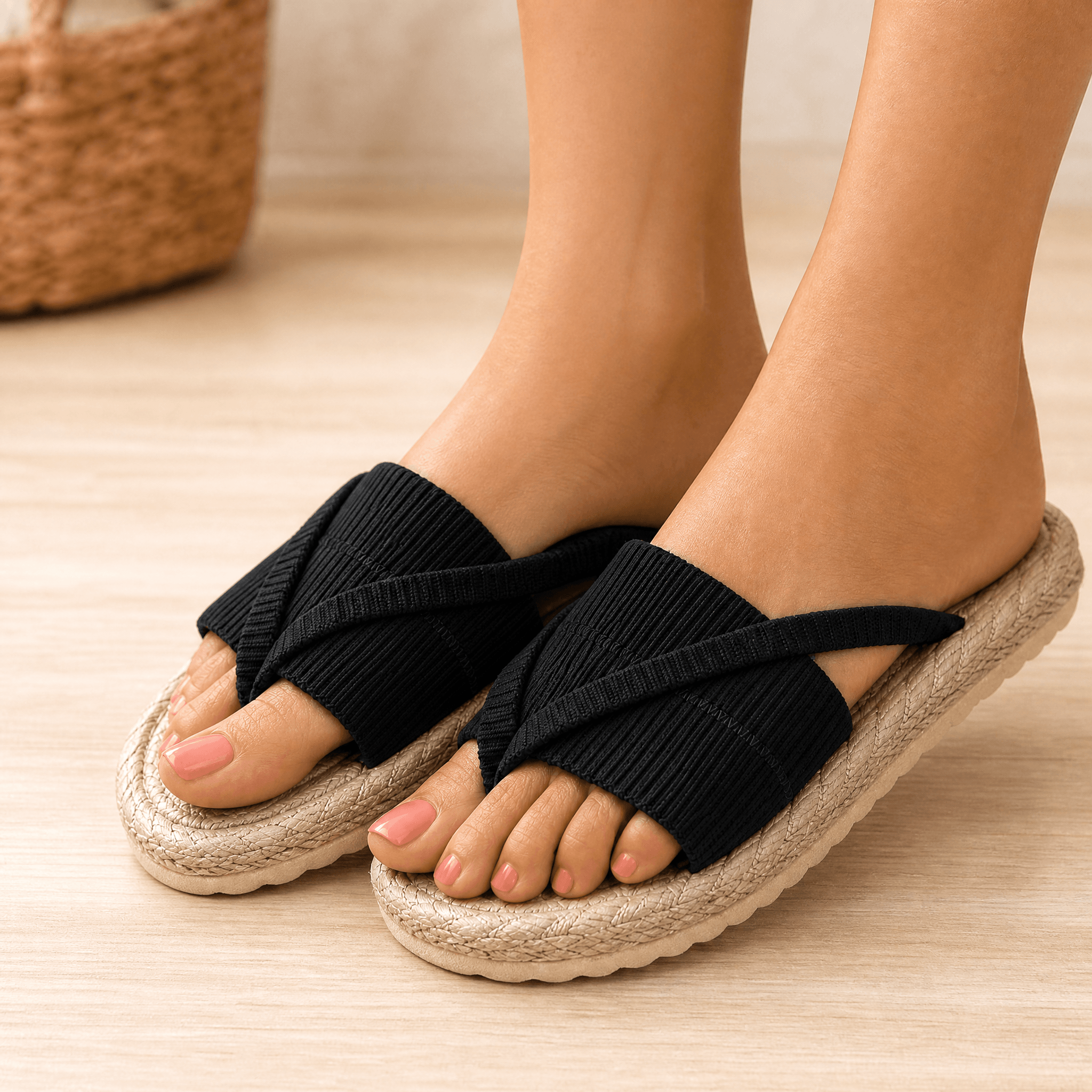 Lunara – Soft Woven Summer Slide Sandals
