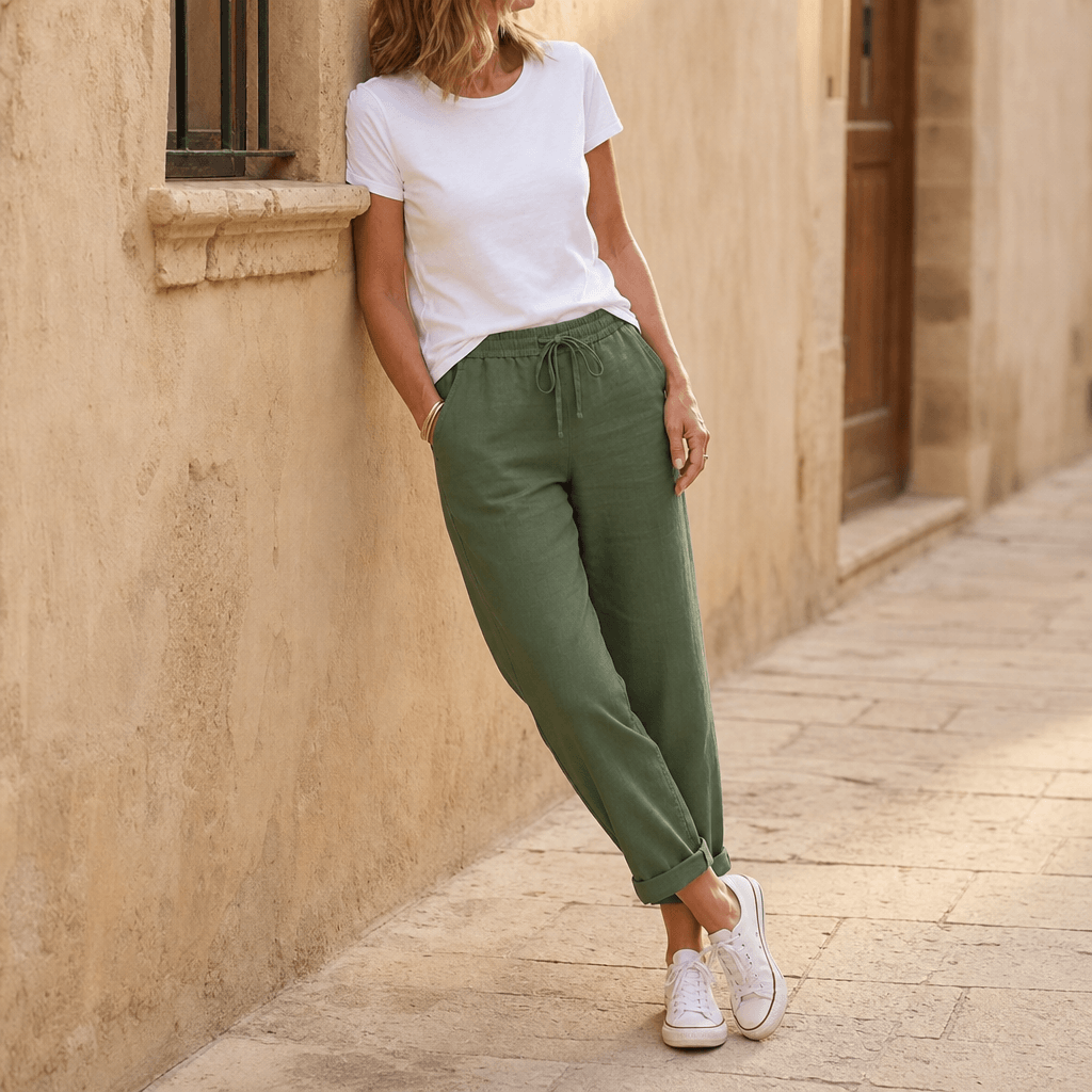 Lunara – Women's lightweight linen look summer pants