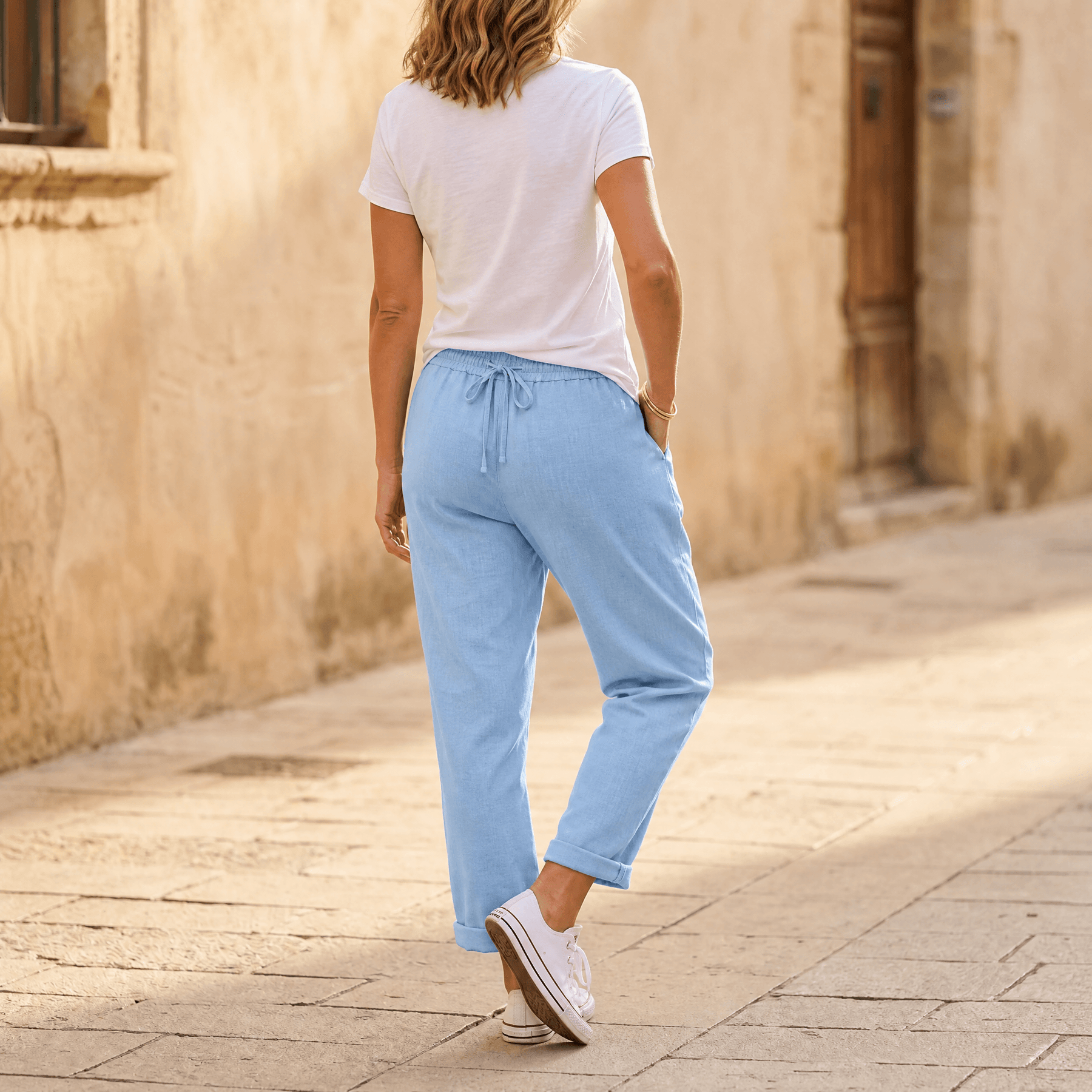 Lunara – Women's lightweight linen look summer pants