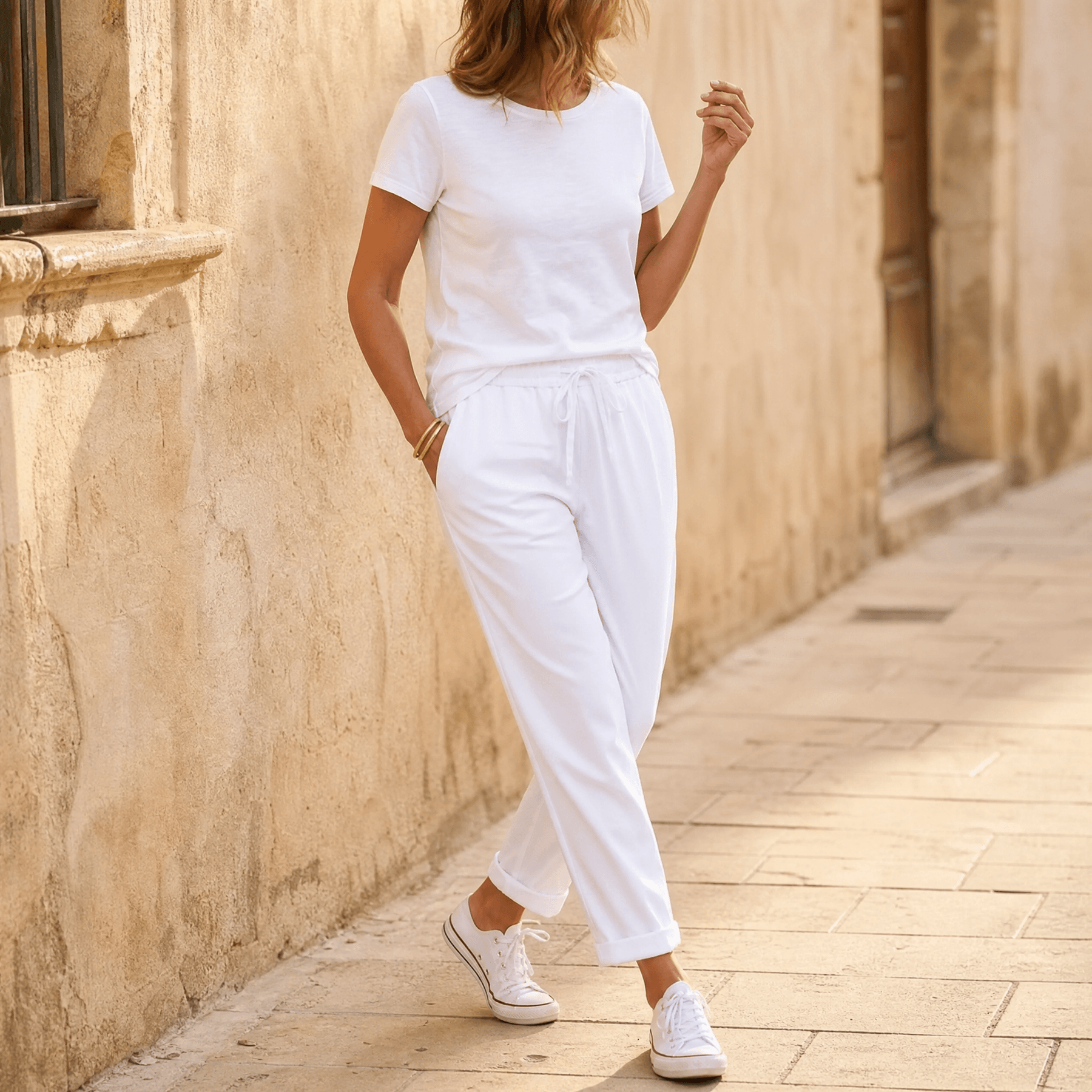 Lunara – Women's lightweight linen look summer pants