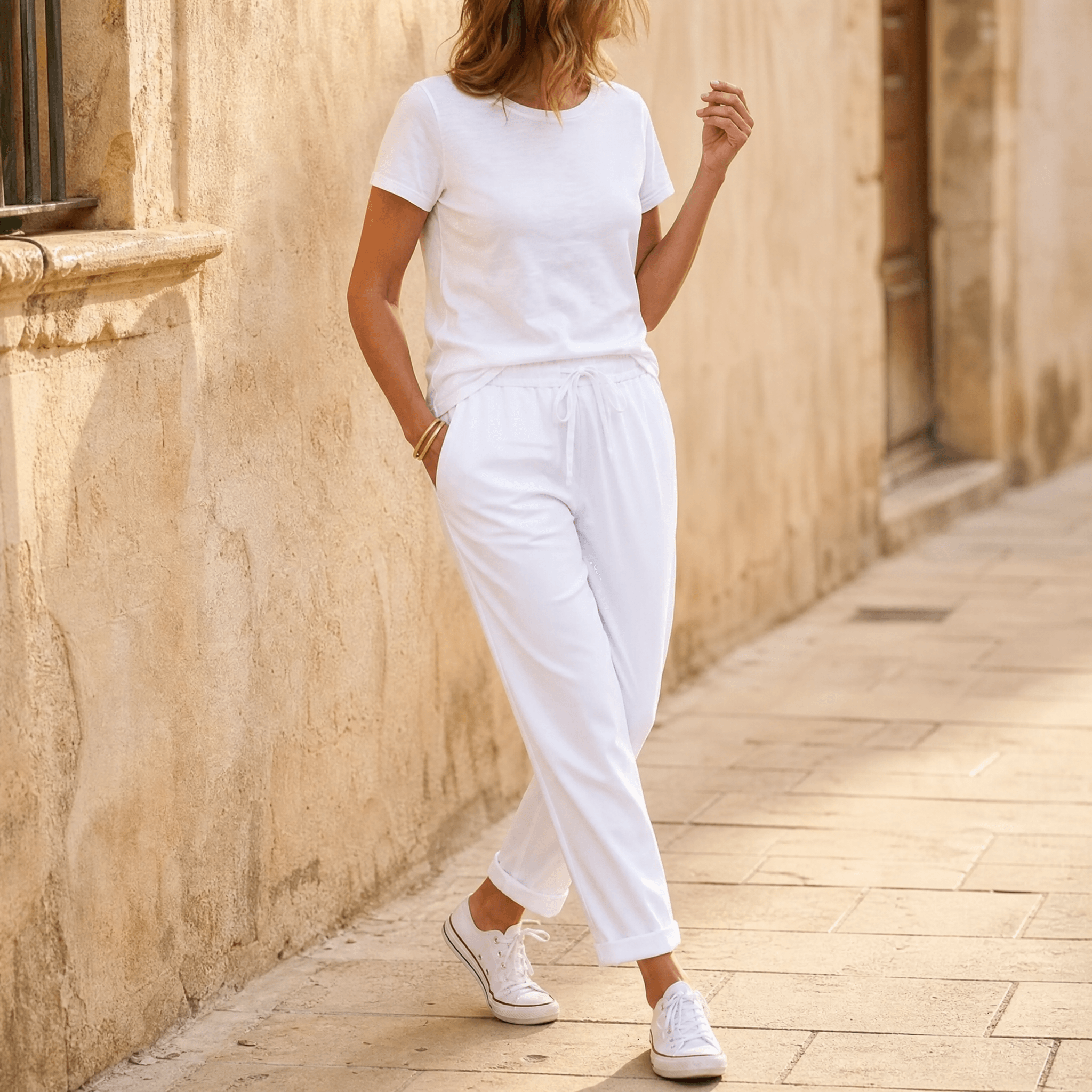 Lunara – Women's lightweight linen look summer pants