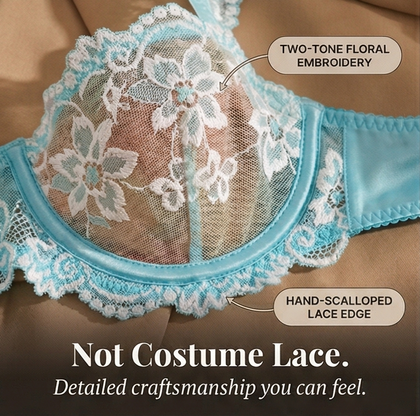 Lunaveil – Women's Floral Lace Bra and Panty Set