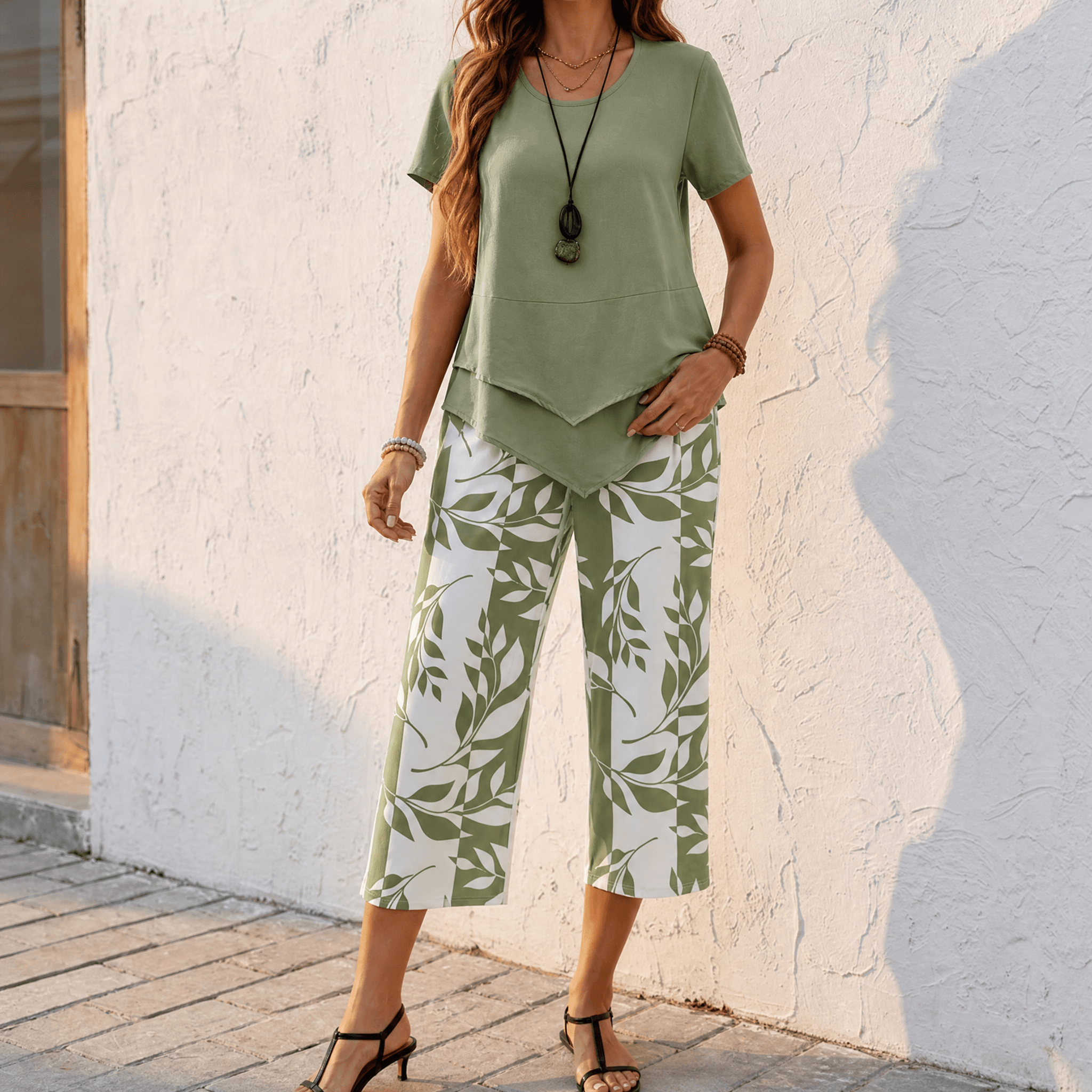 Lunavia – Asymmetric Tunic and Wide Leg Pants Set