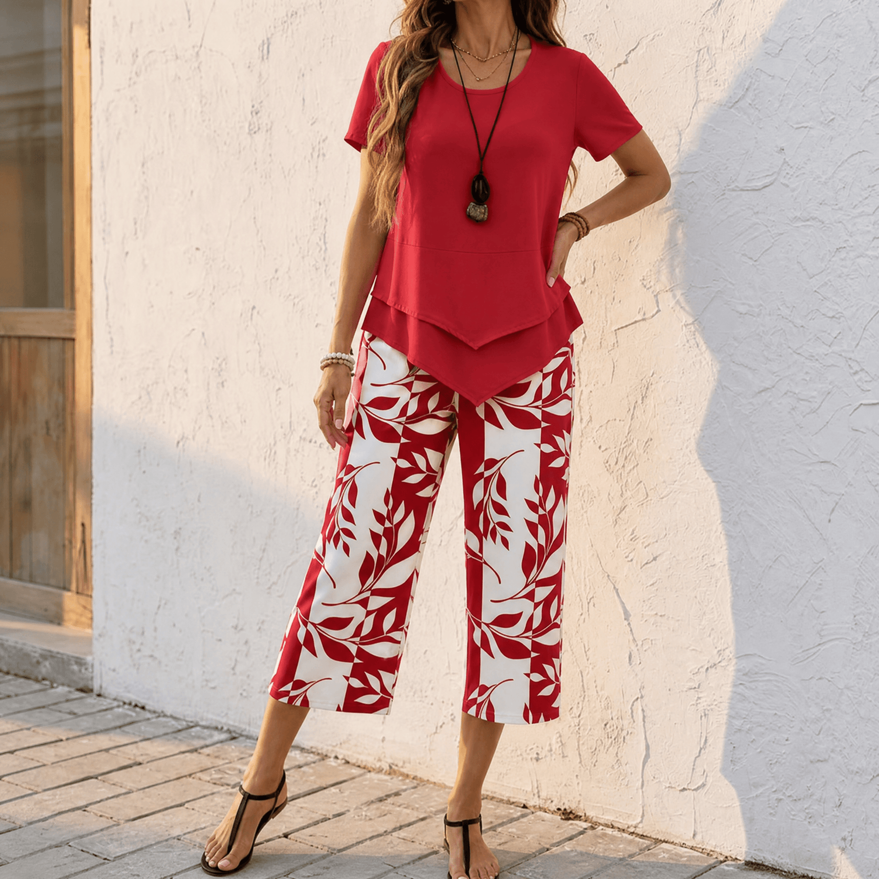 Lunavia – Asymmetric Tunic and Wide Leg Pants Set