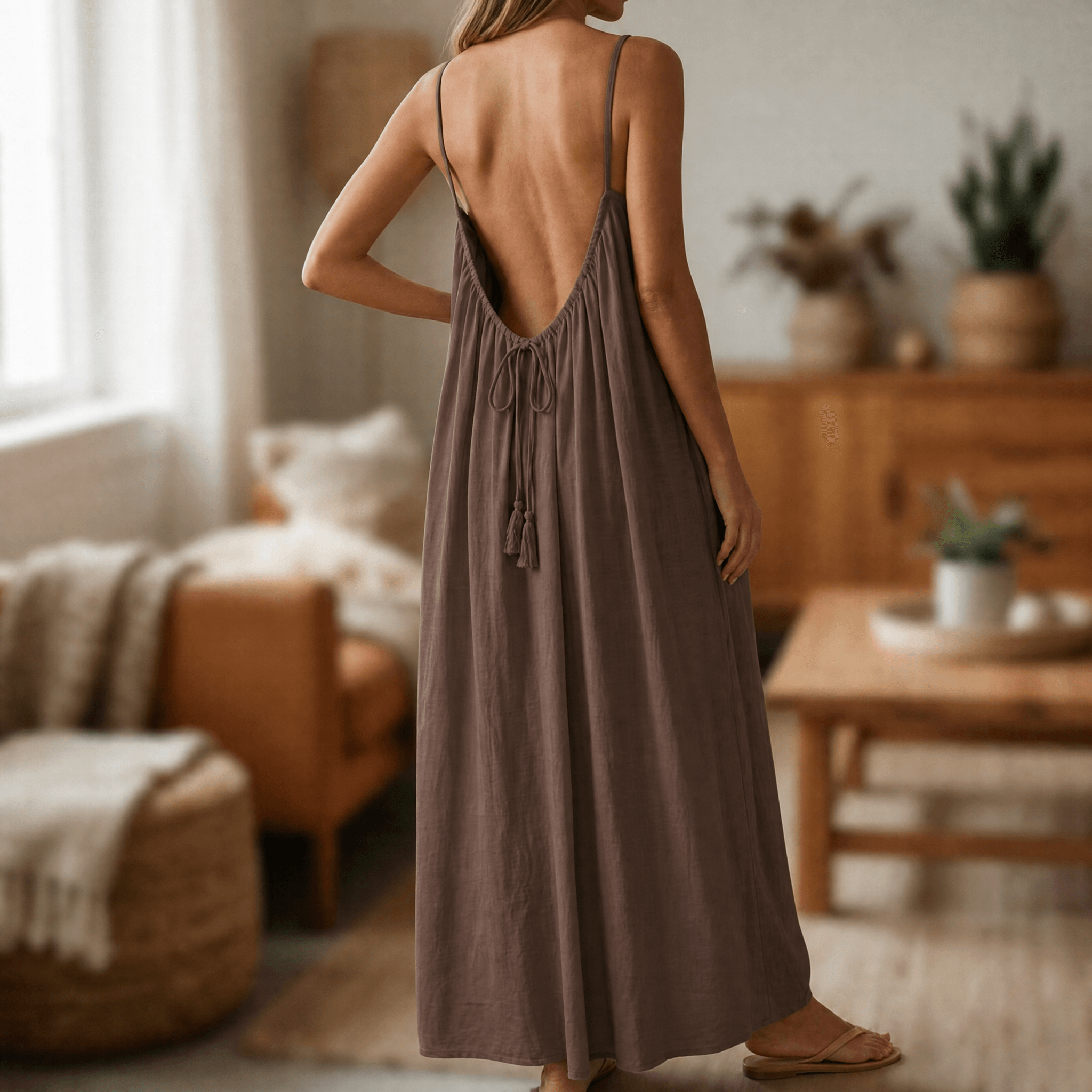 Lunavia – Backless Cami Maxi Dress for Warm Summer Days