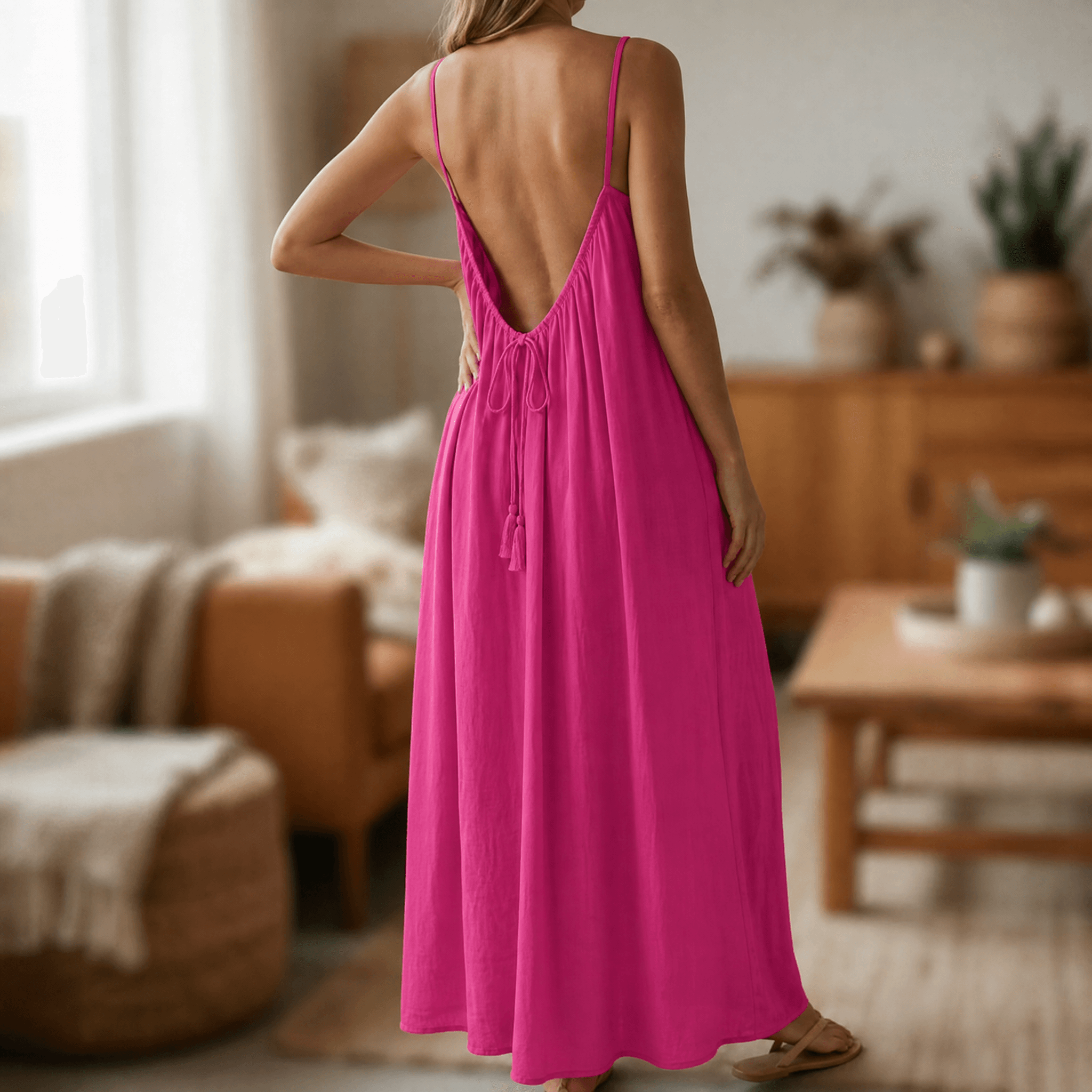 Lunavia – Backless Cami Maxi Dress for Warm Summer Days