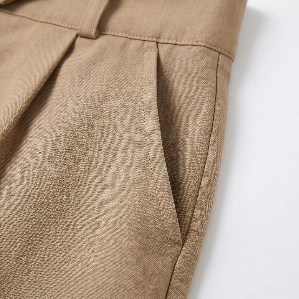 Lunavia - High-Waist Pleated Tailored Shorts