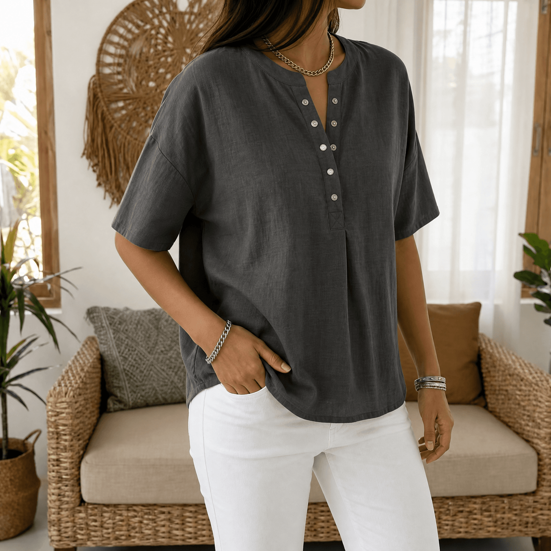 Lunavia Effortless Women's Henley Blouse