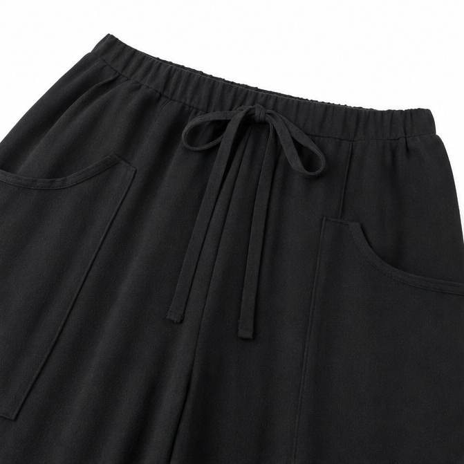 Lunavia – Floral lace-look wide-leg pants with drawstring waist and pockets