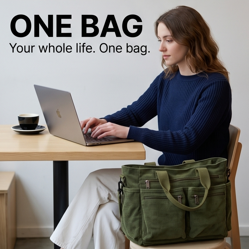 Lunavia – Corduroy Utility Tote with 6 Pockets