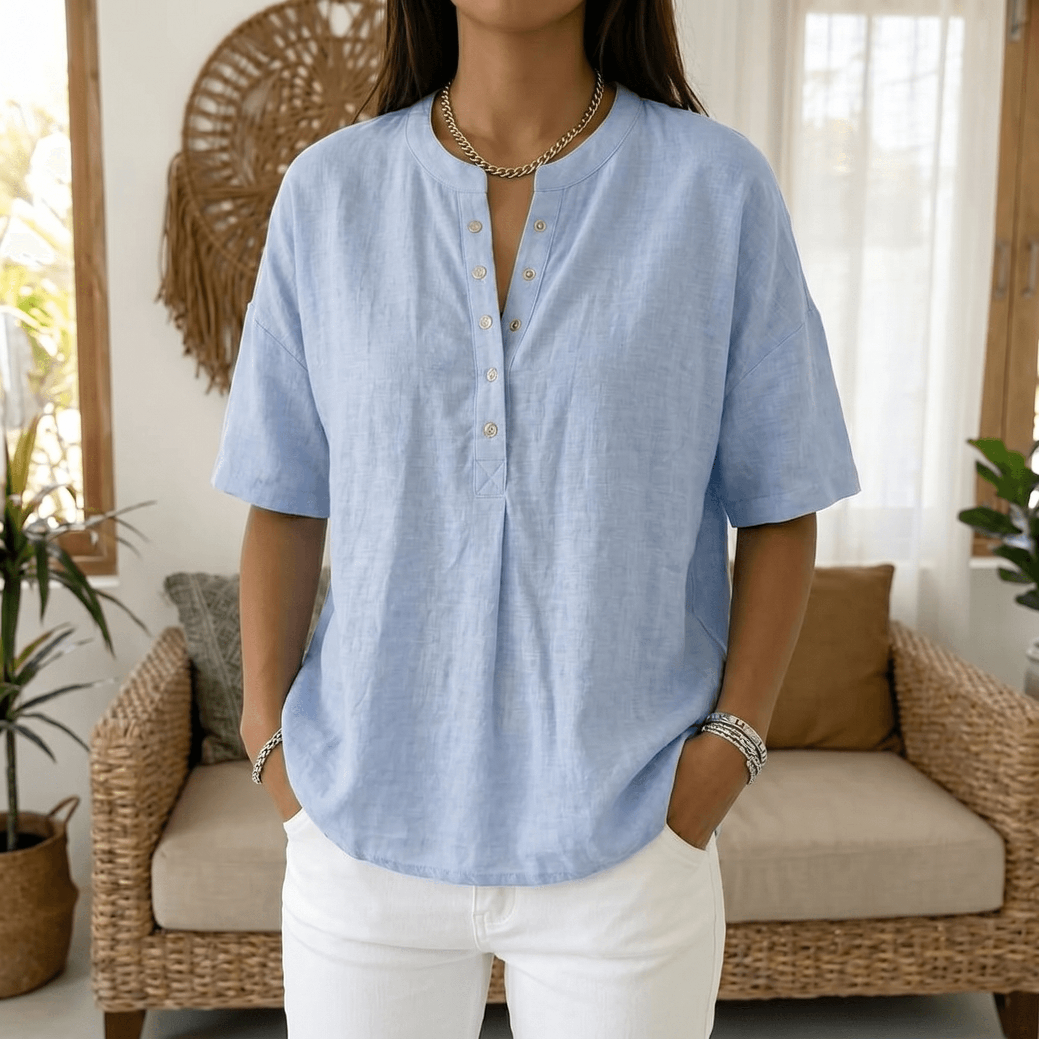 Lunavia Effortless Women's Henley Blouse