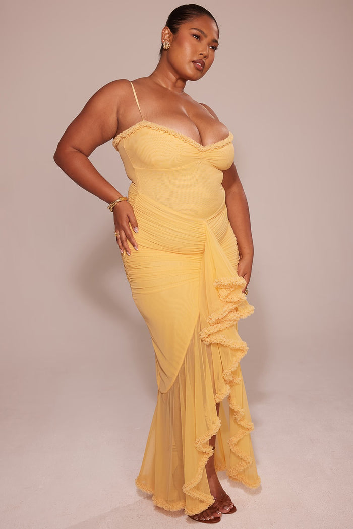 LYDIA – VINTAGE GLAM RUFFLE DRESS
