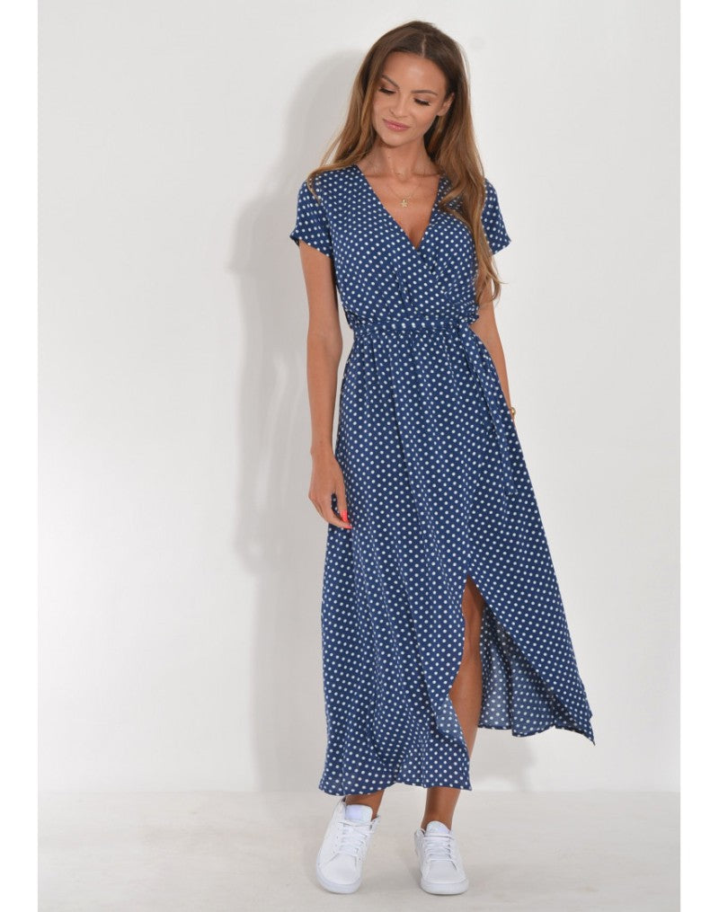 Tzahalit™ | Elegant V-Neck Floral Dress
