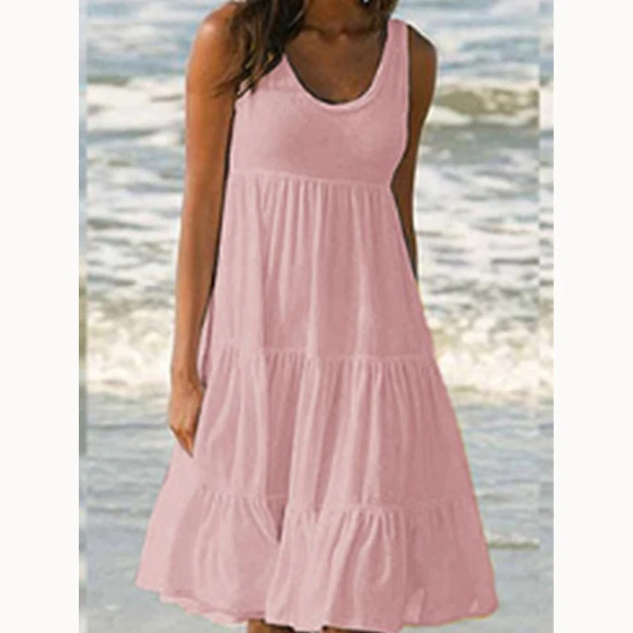 Emma | Women’s Boho Sleeveless Tiered Midi Dress