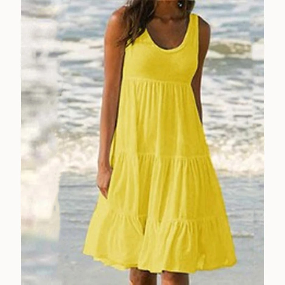 Emma | Women’s Boho Sleeveless Tiered Midi Dress