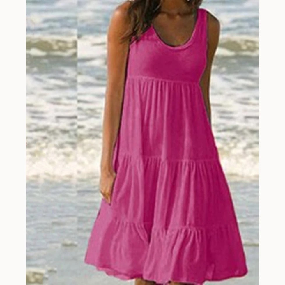 Emma | Women’s Boho Sleeveless Tiered Midi Dress