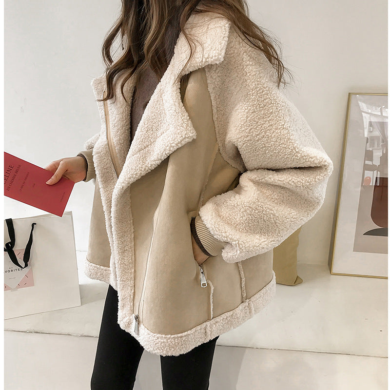 BRIELLE – COZY SHERPA COLLAR ZIP JACKET