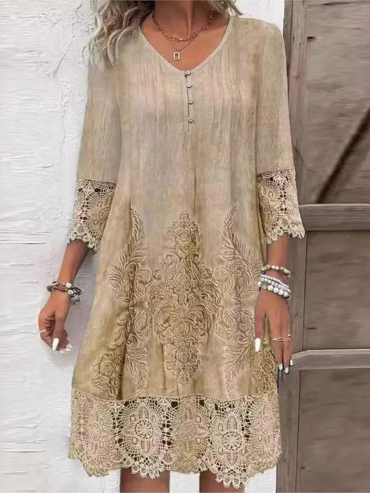 Lisa | V-neck Dress with Lace