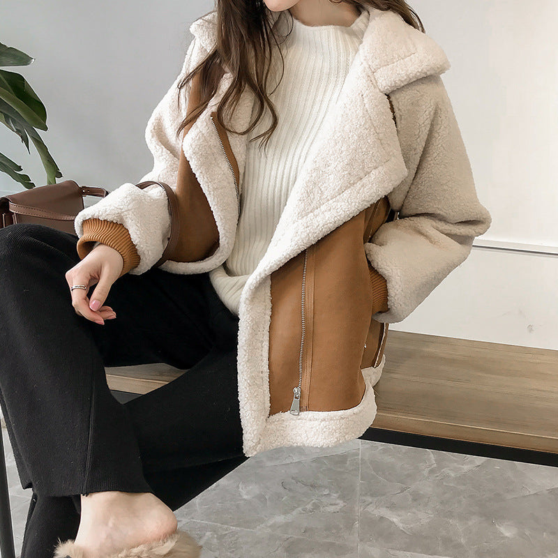 BRIELLE – COZY SHERPA COLLAR ZIP JACKET