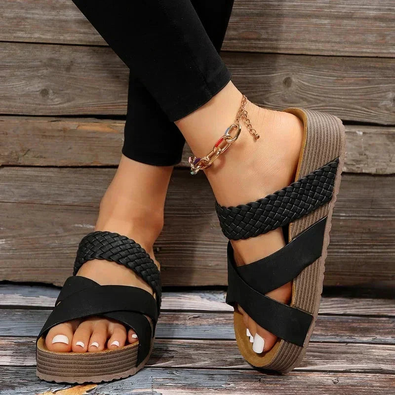 Addison | Womens Orthopedic Platform Slide Sandals