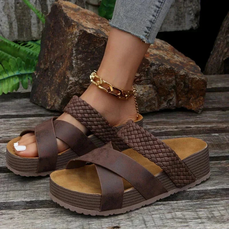 Addison | Womens Orthopedic Platform Slide Sandals
