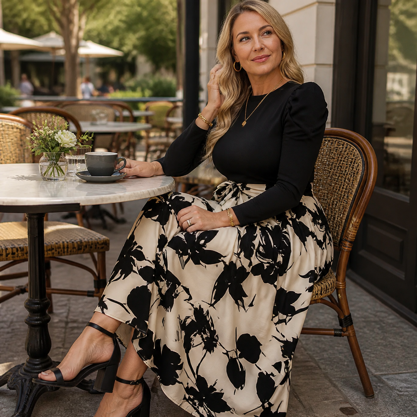 Florenza – Women's Floral Tie-Waist Maxi Dress