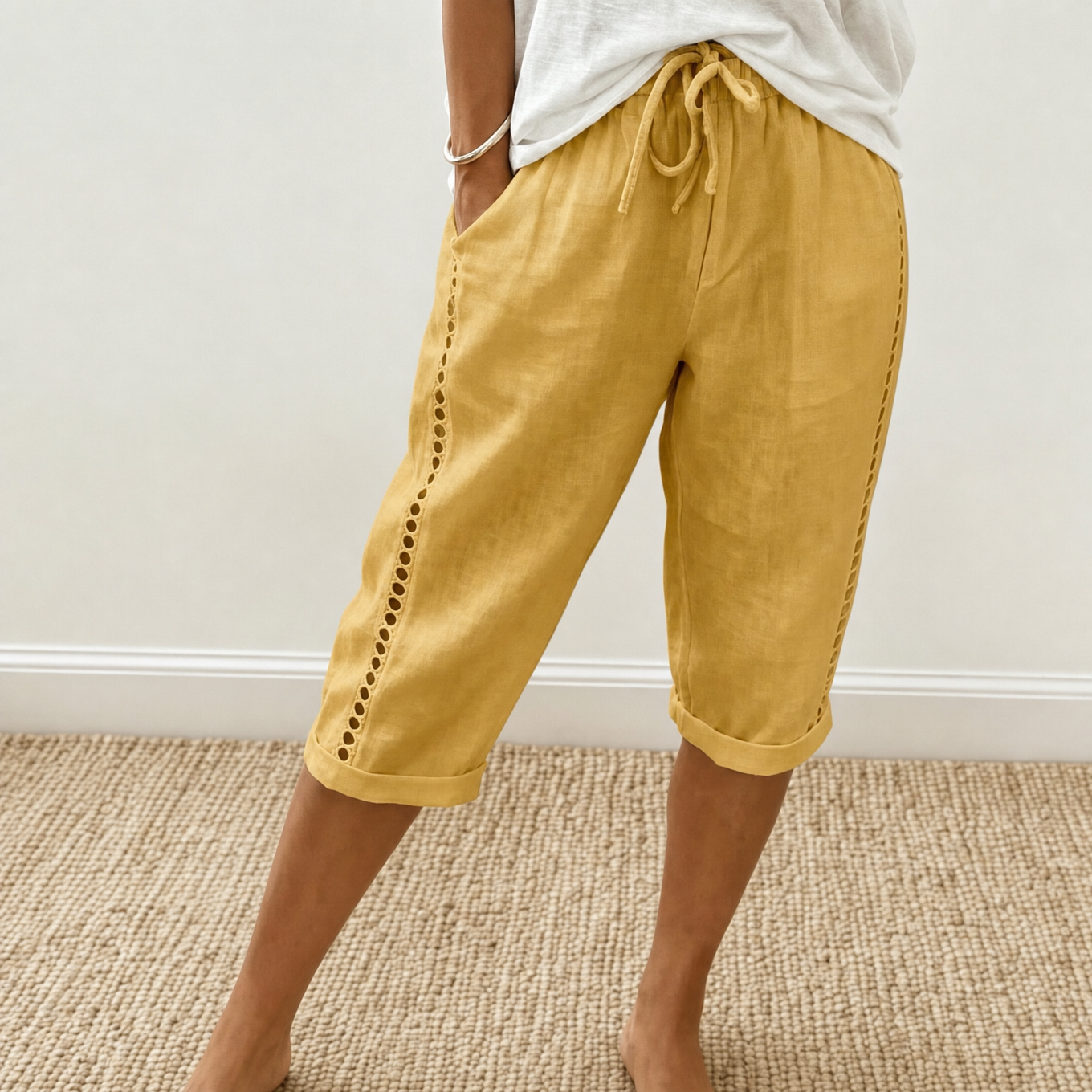 Lunava – Lace-Side Capri Pants for Women