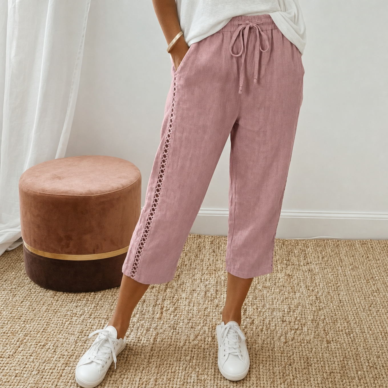 Lunava – Lace-Side Capri Pants for Women