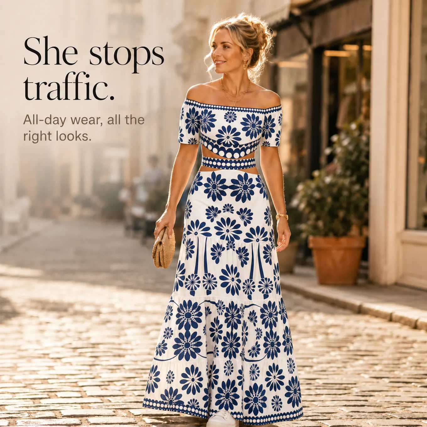 Florena – Off Shoulder Printed Maxi