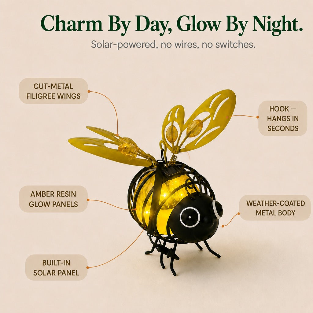 Beeloom – Solar Hanging Bee Lamp for Garden