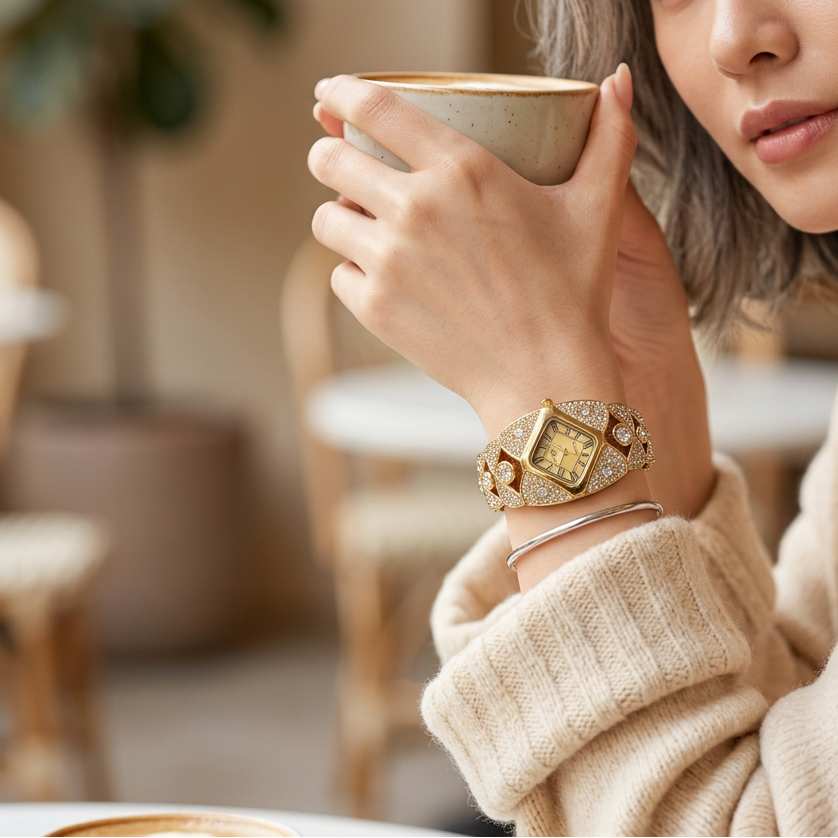 Lastfive – Rhombus Crystal Dial Link Bracelet Watch