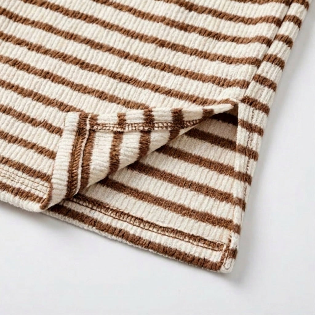 Elara – Women's textured stripe relaxed tee
