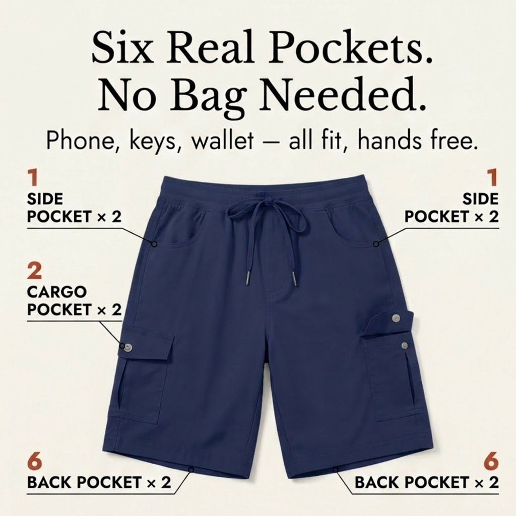 Bermuella – Women's Quick-Dry Cargo Shorts with 6 Pockets