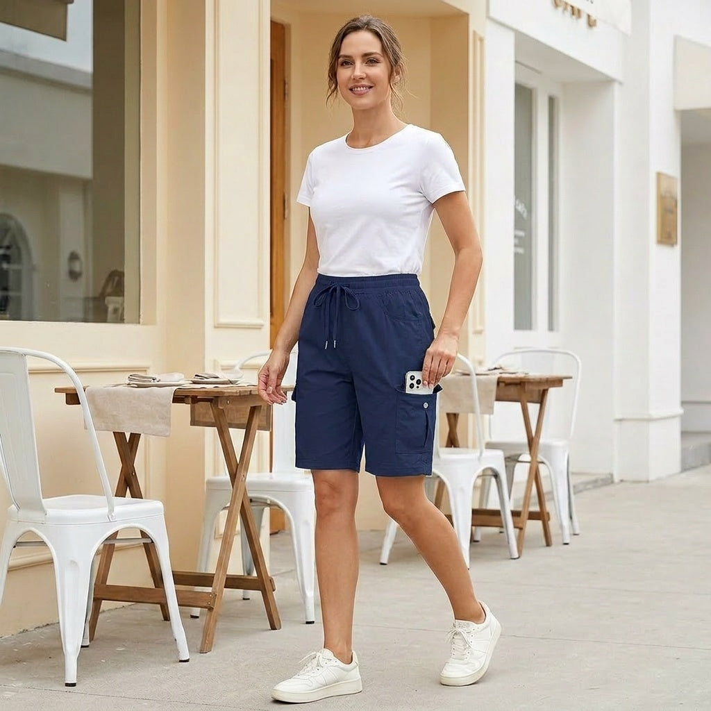 Bermuella – Women's Quick-Dry Cargo Shorts with 6 Pockets
