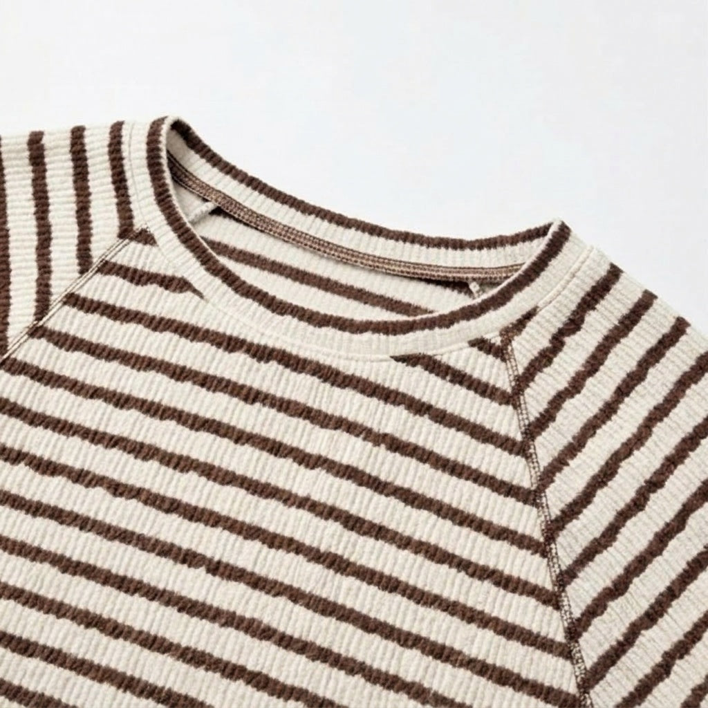 Elara – Women's textured stripe relaxed tee