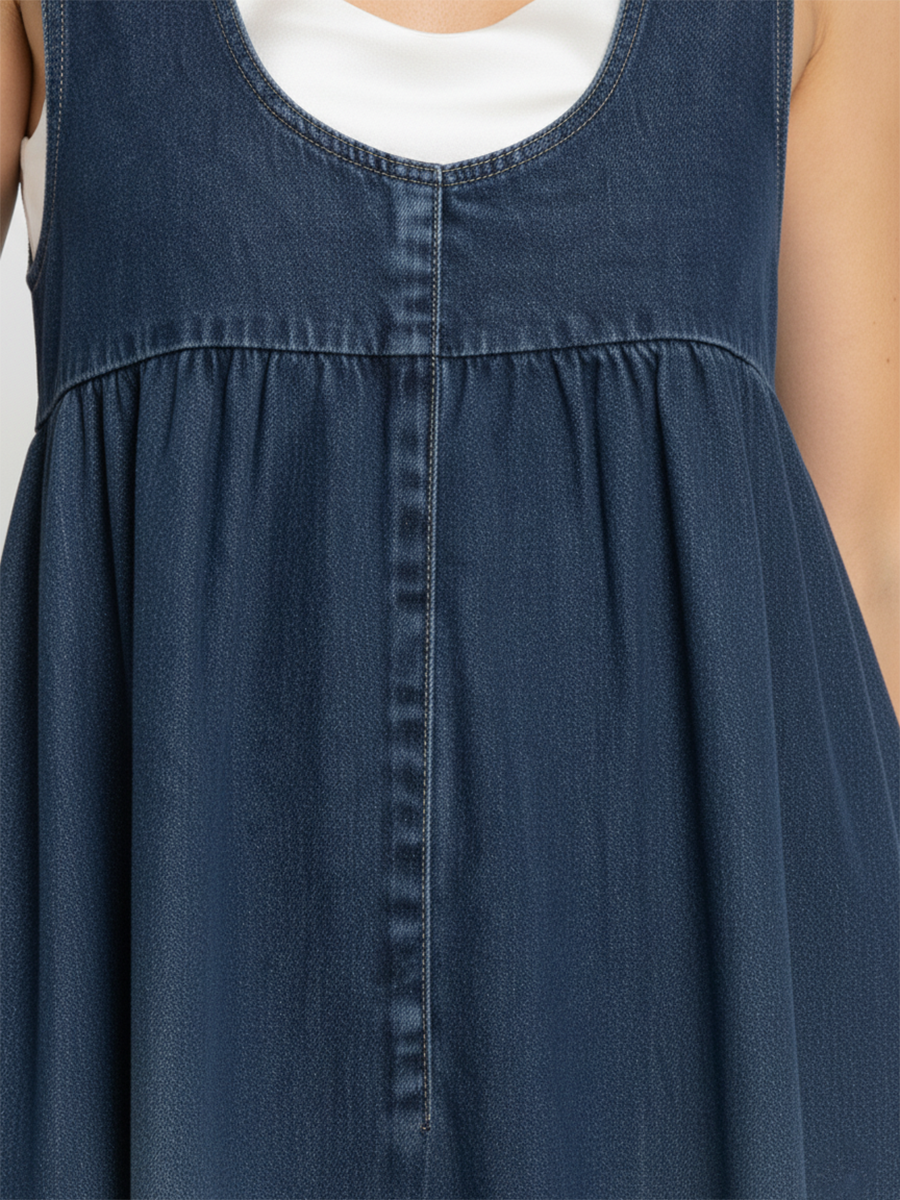 Avery - Relaxed Sleeveless Denim Maxi Dress