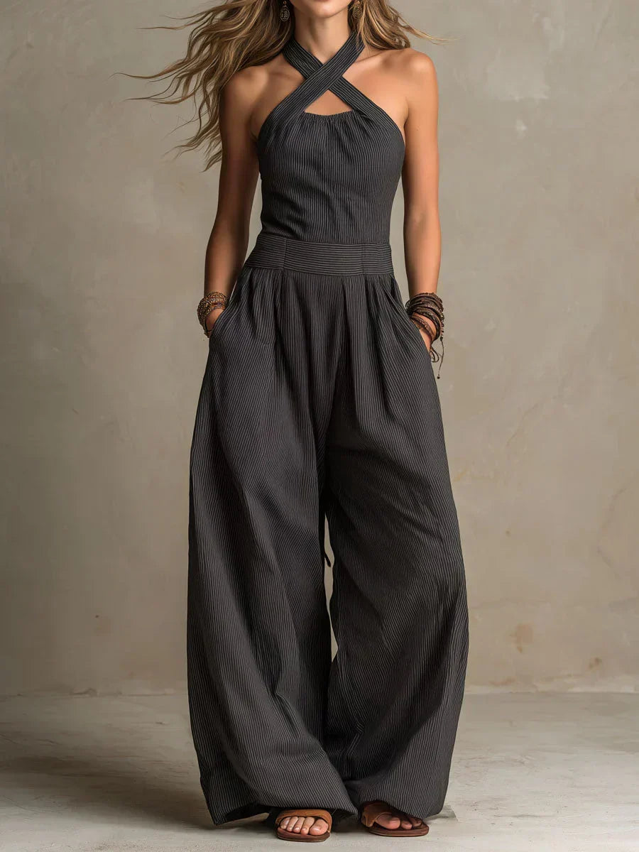Louisa | Design Jumpsuit with Crossed Collar