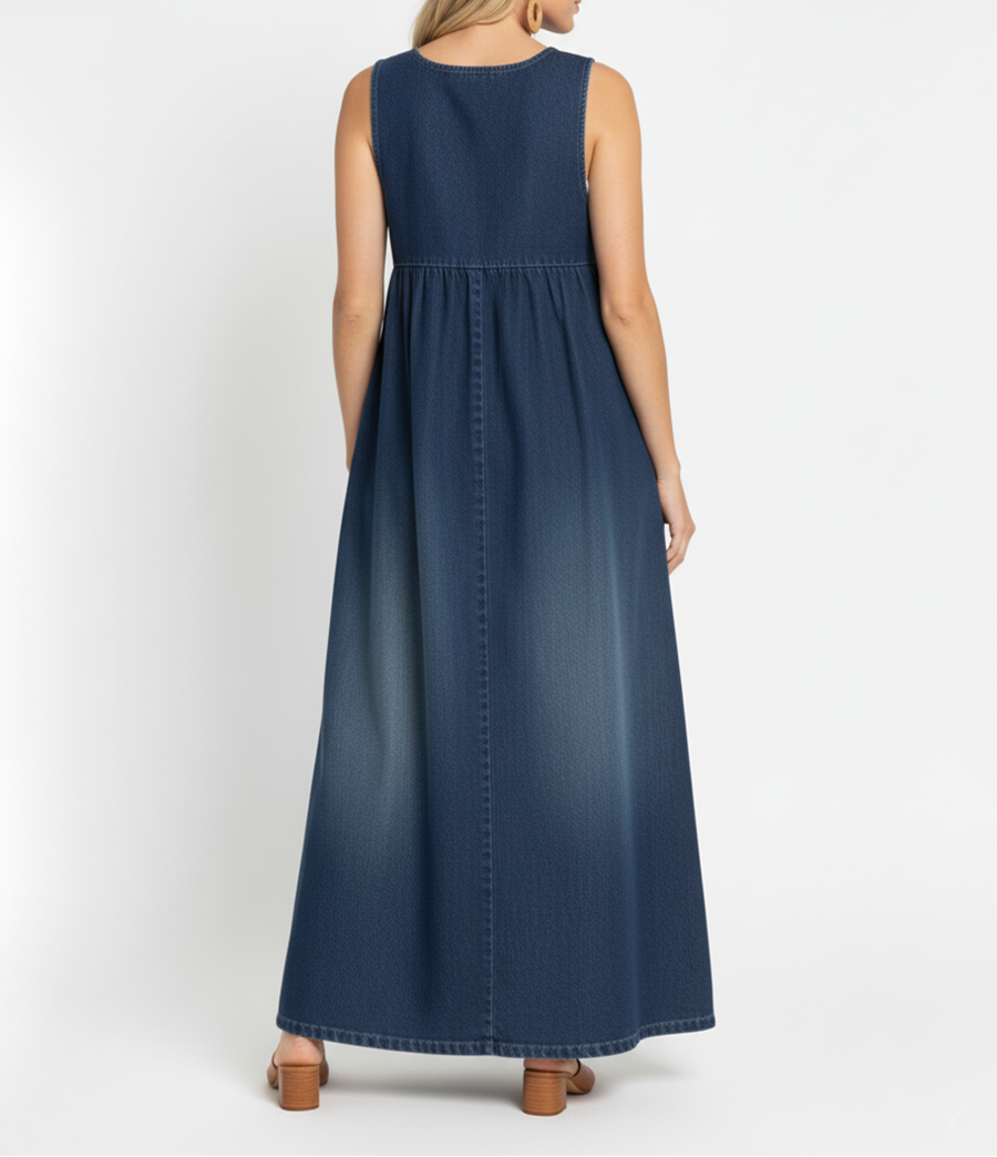 Avery - Relaxed Sleeveless Denim Maxi Dress